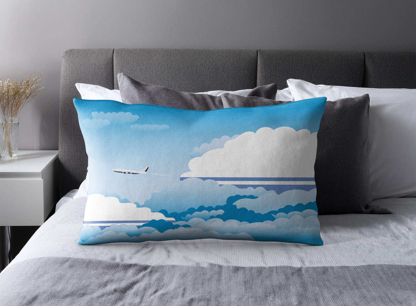 Altai Republic World Airplane Day Clouds Square & Rectangle Pillow Cases | Aviation Decorative Pillow Covers