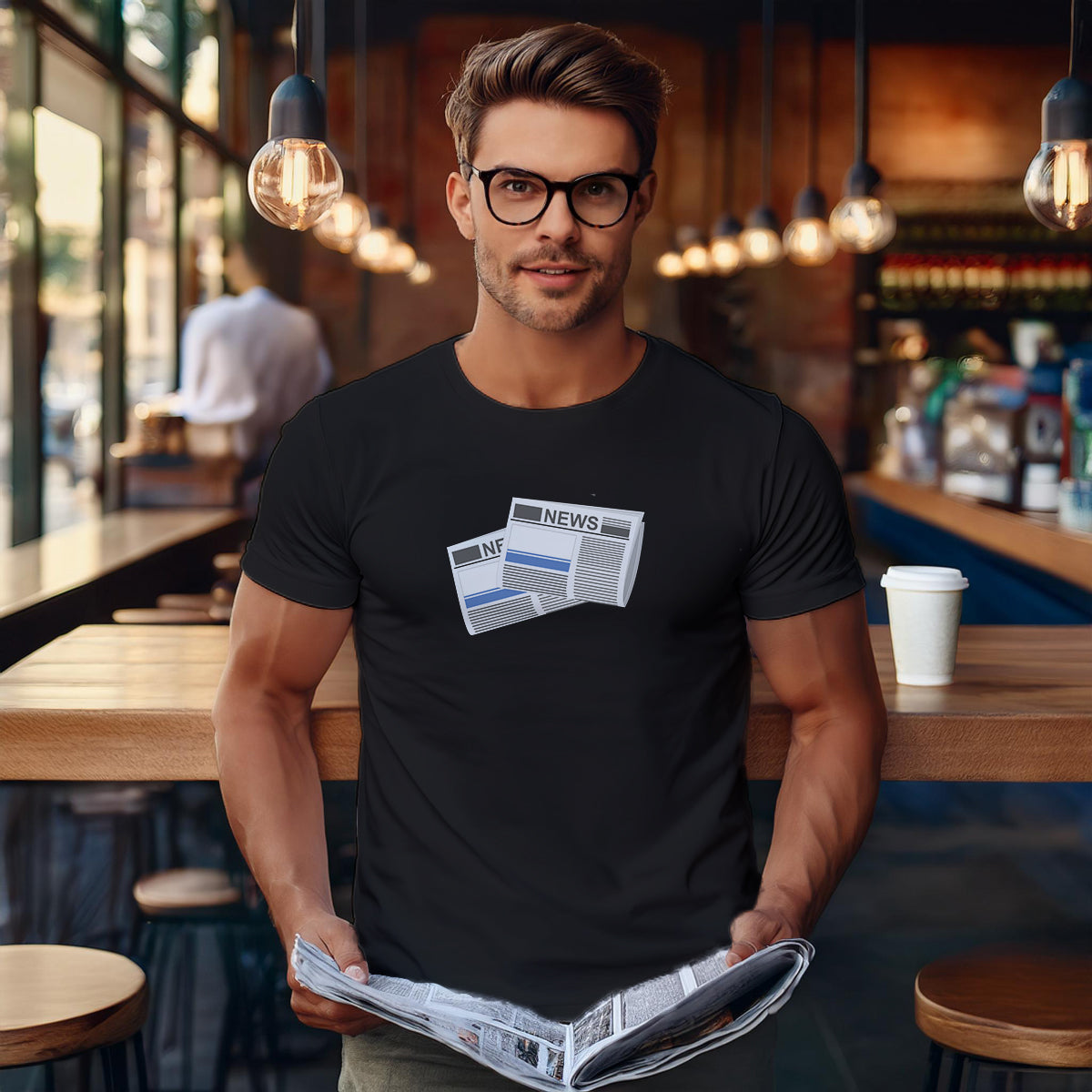 Altai Republic Newspapers Men Unisex T-Shirt Newspapers T-Shirt | Vintage Press Unisex Tee