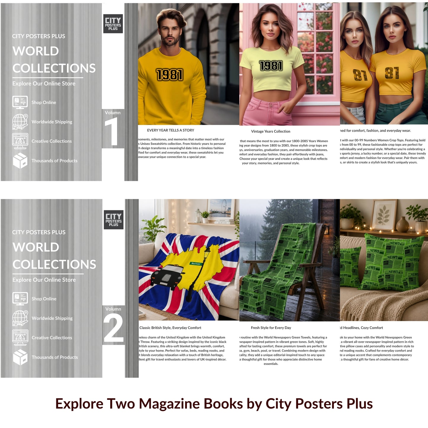 City Posters Plus Two Magazine Books | Explore Our Online Store | World Collections | Apparel, Posters, Home Décor & Gifts
