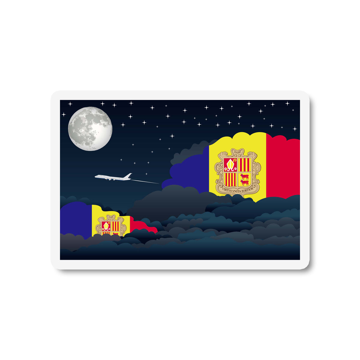 Andorra Night Clouds Fridge Magnet