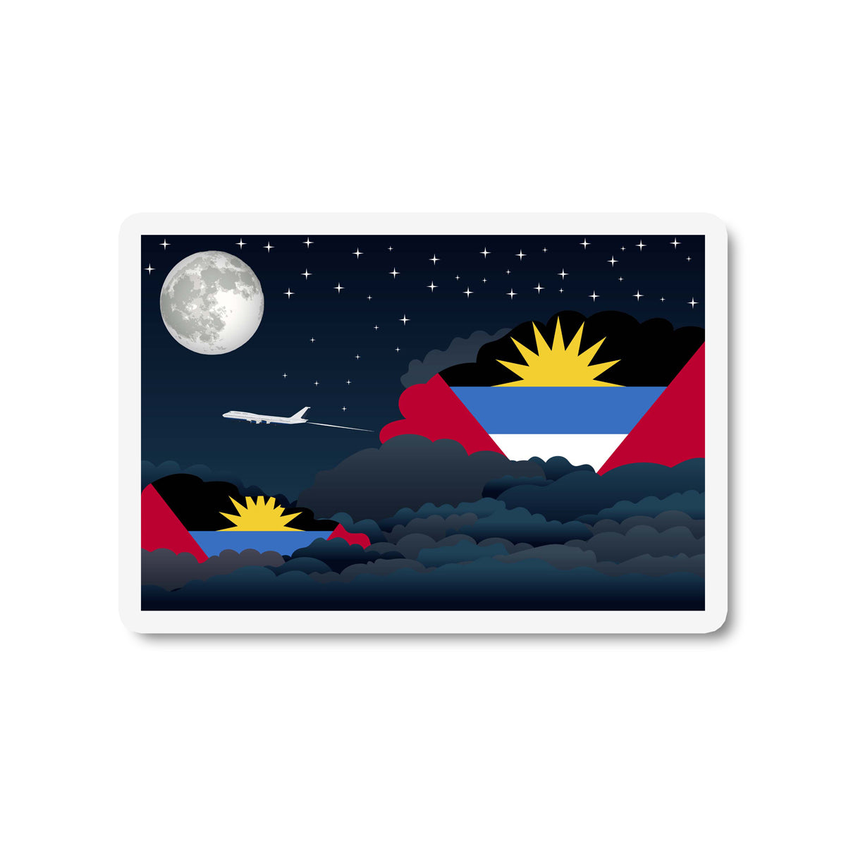 Antigua and Barbuda Night Clouds Fridge Magnet