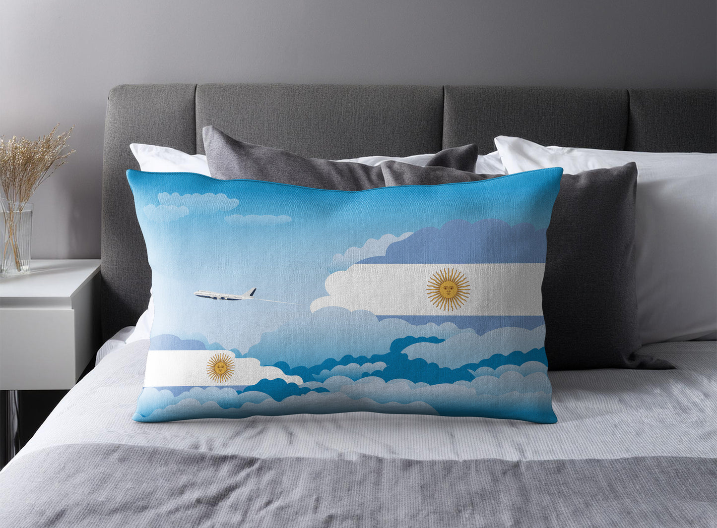 Argentina World Airplane Day Clouds Square & Rectangle Pillow Cases | Aviation Decorative Pillow Covers