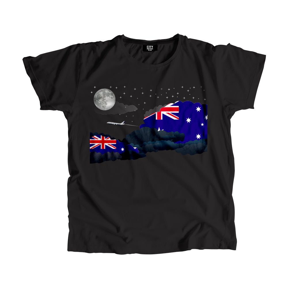 Australia Night Clouds Airplane Airport Flight Men Unisex T-Shirt Night Clouds Airplane Airport Flight T-Shirt