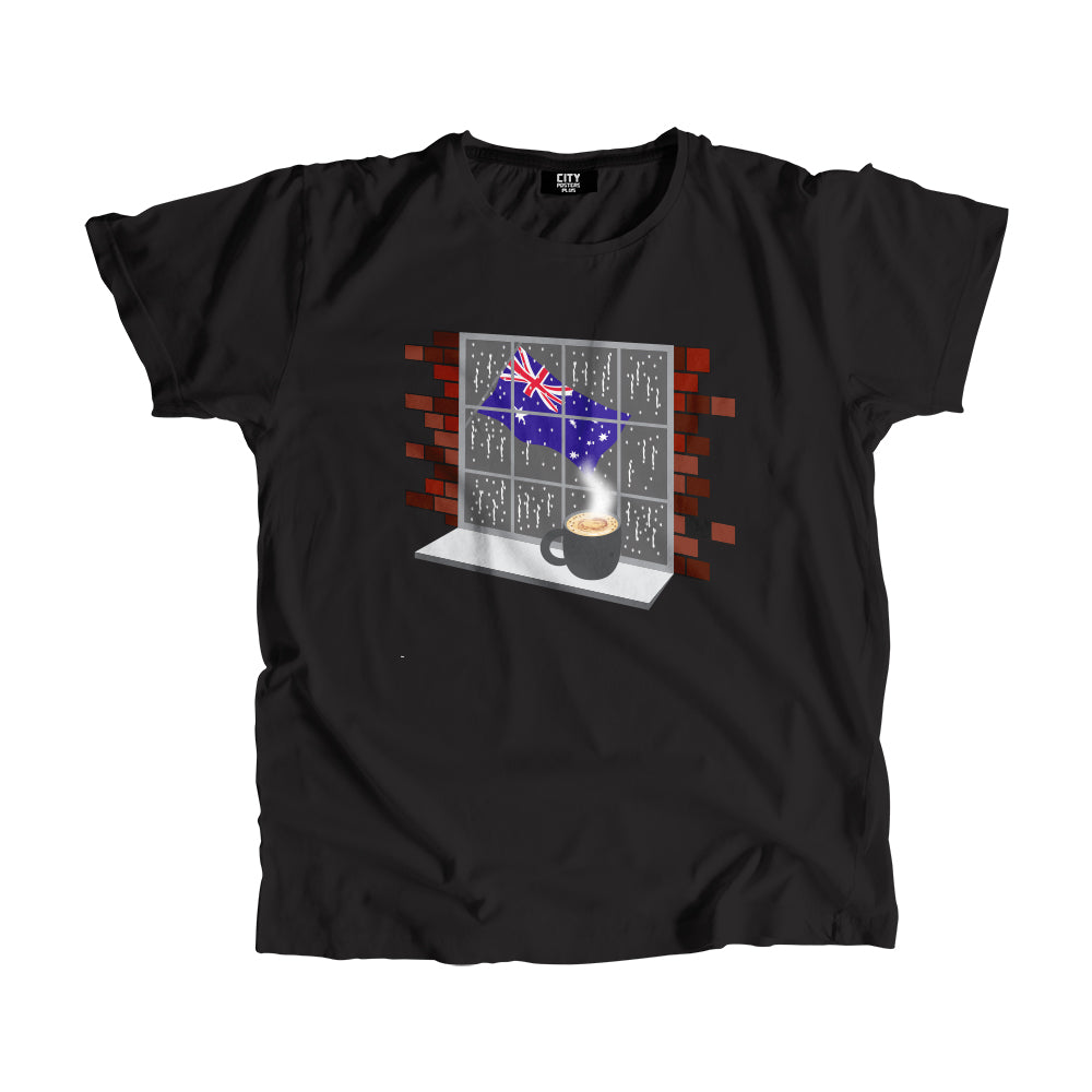 Australia Coffee Rain Men Unisex T-Shirt | Coffee Lover Graphic Tee