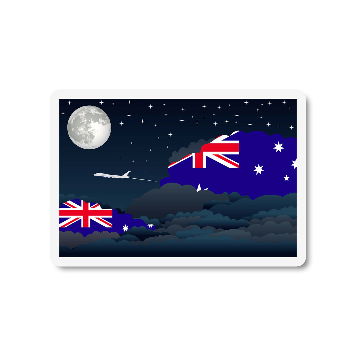Australia Night Clouds Fridge Magnet