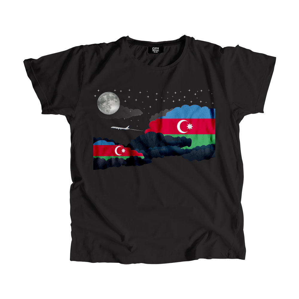 Azerbaijan Night Clouds Airplane Airport Flight Men Unisex T-Shirt Night Clouds Airplane Airport Flight T-Shirt