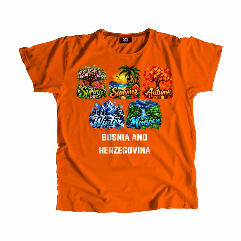 BOSNIA AND HERZEGOVINA FEDERATION OF Seasons Seasons Unisex T-Shirt | City Posters Plus