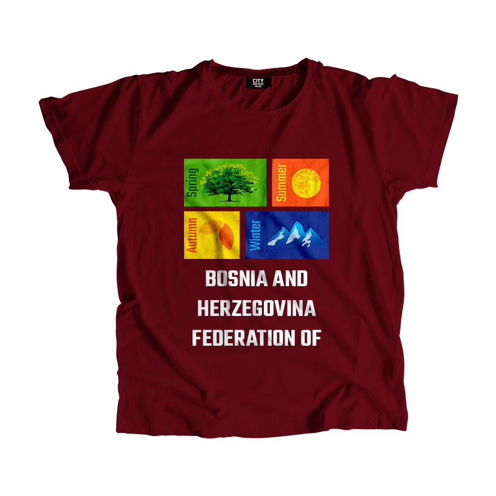 BOSNIA AND HERZEGOVINA FEDERATION OF Seasons Seasons Unisex T-Shirt | City Posters Plus