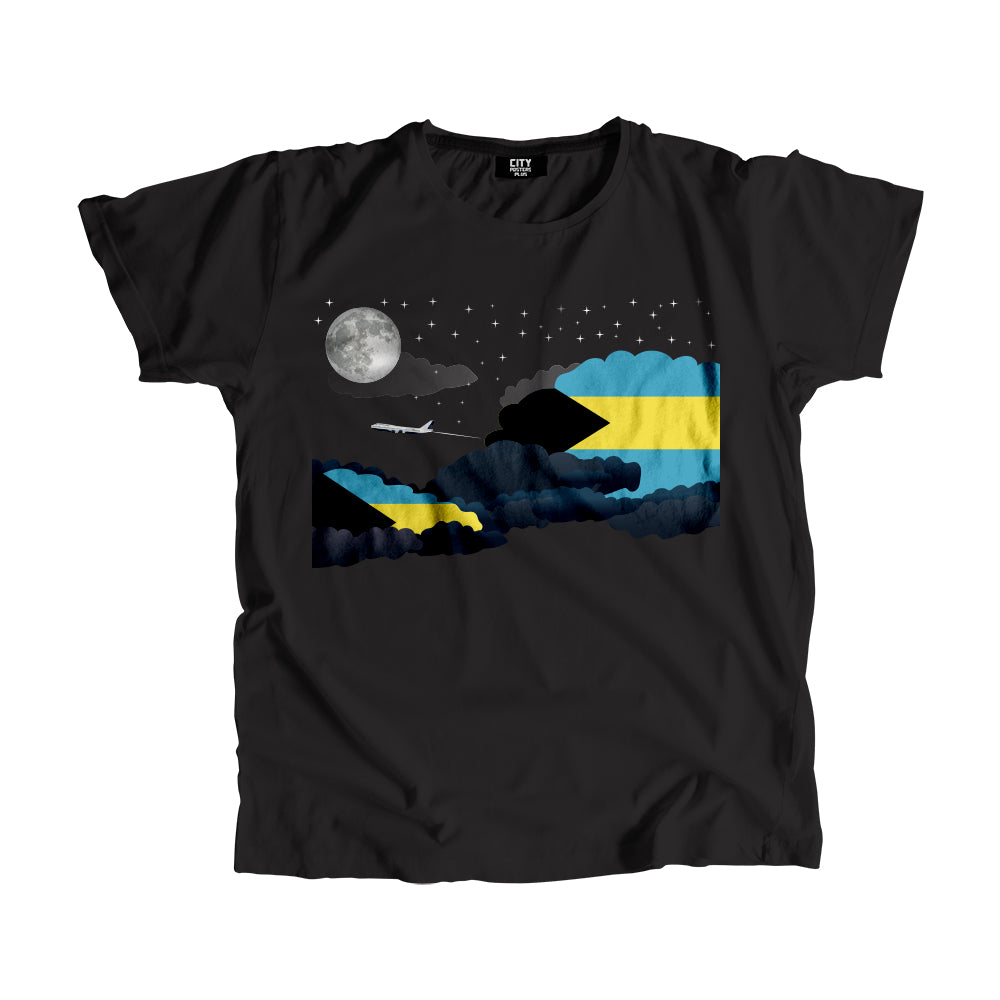 Bahamas Night Clouds Airplane Airport Flight Men Unisex T-Shirt Night Clouds Airplane Airport Flight T-Shirt