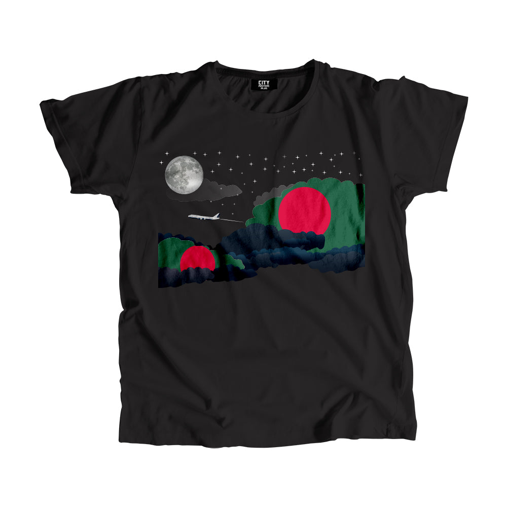 Bangladesh Night Clouds Airplane Airport Flight Men Unisex T-Shirt Night Clouds Airplane Airport Flight T-Shirt