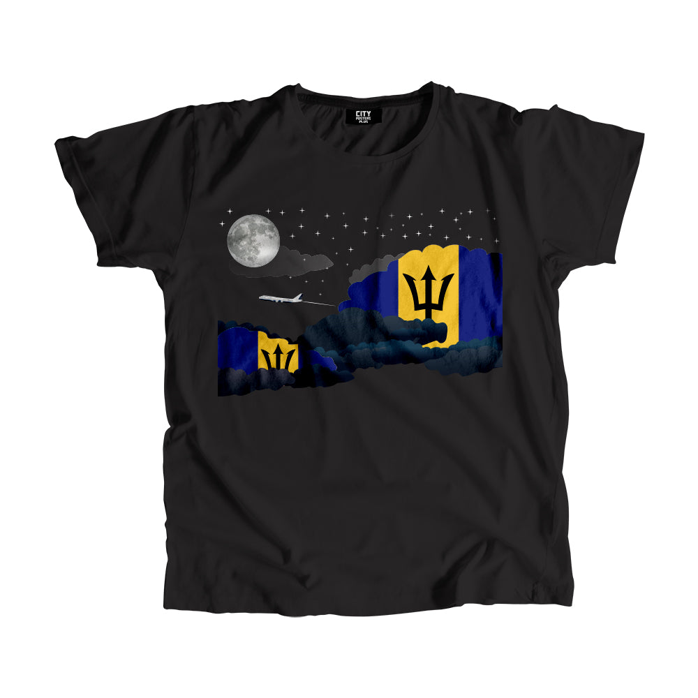 Barbados Night Clouds Airplane Airport Flight Men Unisex T-Shirt Night Clouds Airplane Airport Flight T-Shirt