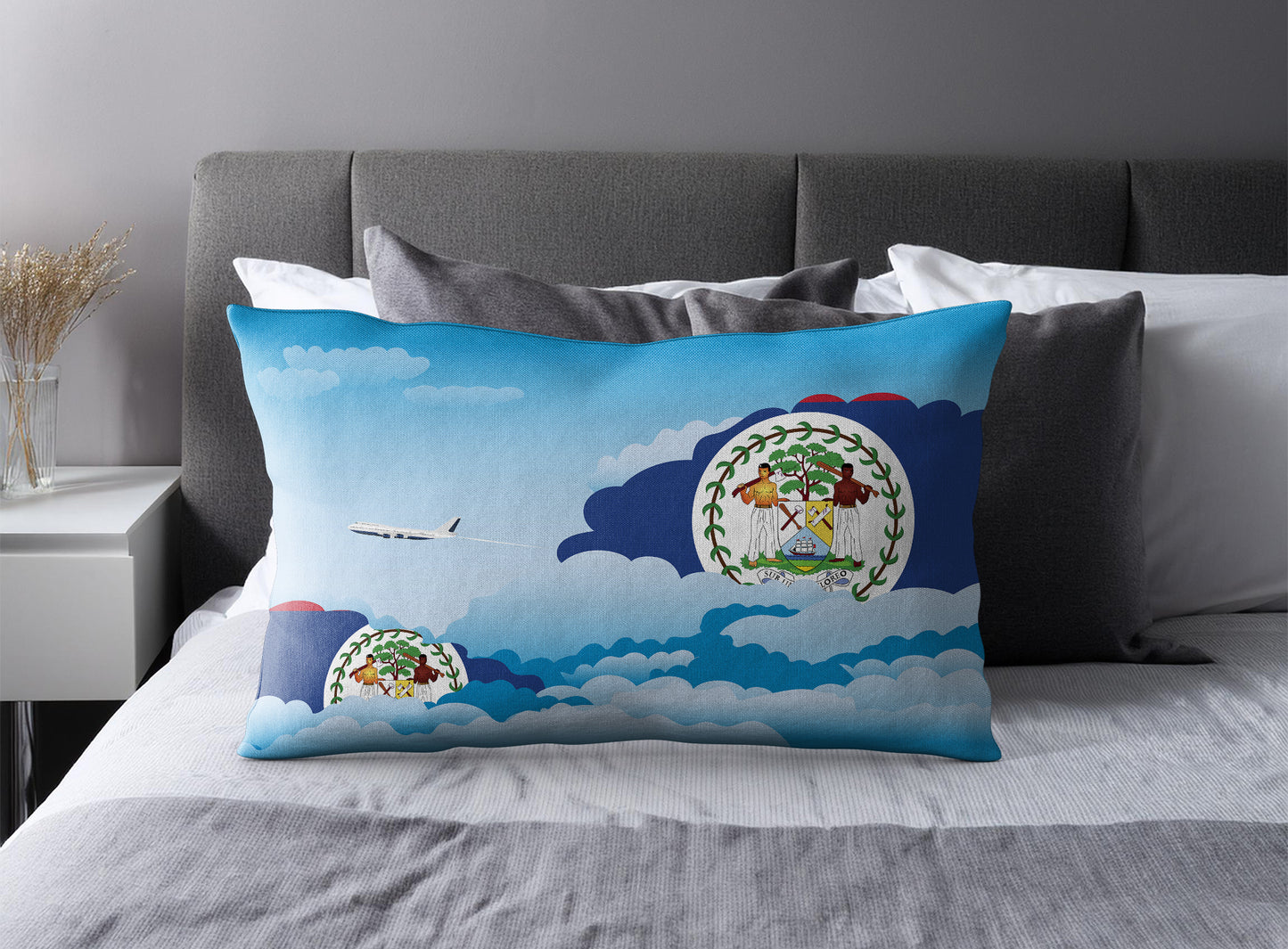 Belize World Airplane Day Clouds Square & Rectangle Pillow Cases | Aviation Decorative Pillow Covers
