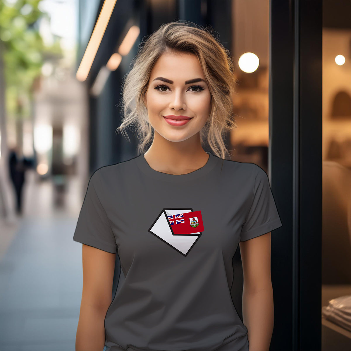 Bermuda Mail Women T-Shirt | Postal Graphic Women's Tee