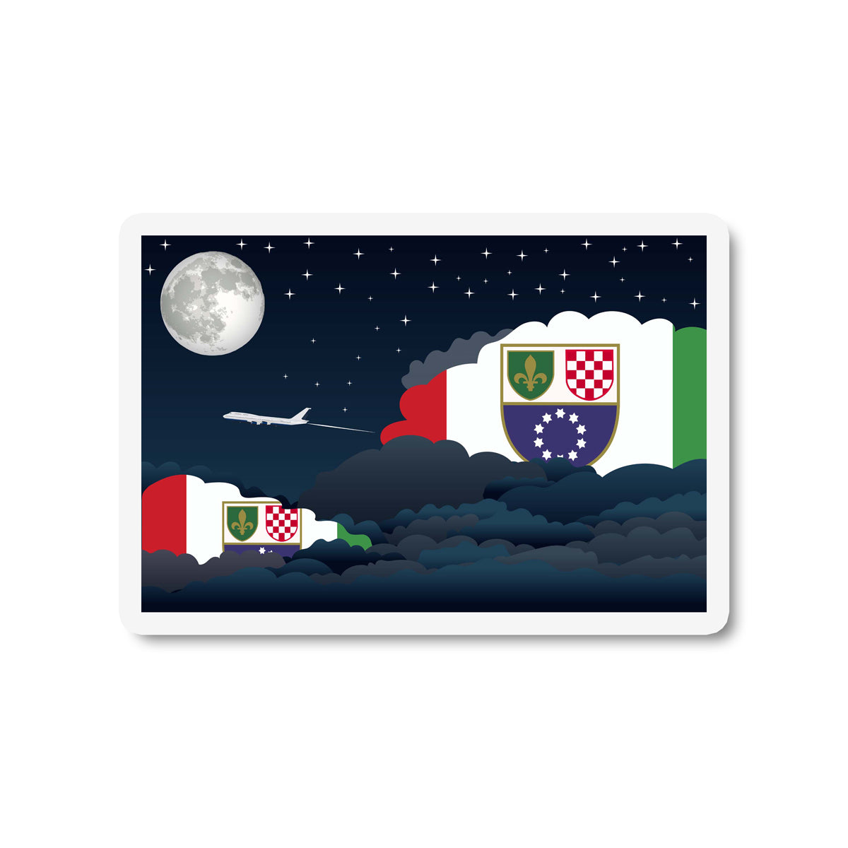 Bosnia and Herzegovina Federation of Night Clouds Fridge Magnet