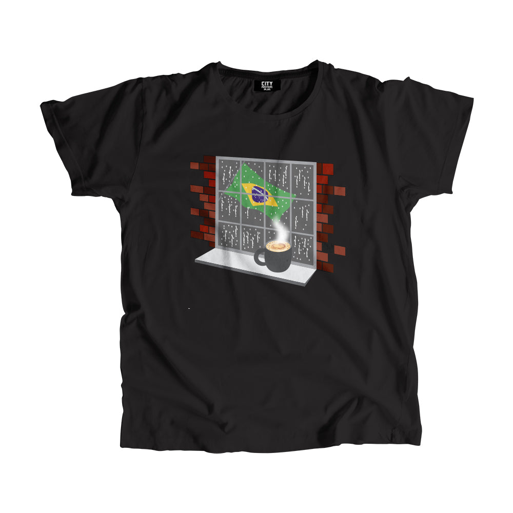 Brazil Coffee Rain Men Unisex T-Shirt | Coffee Lover Graphic Tee