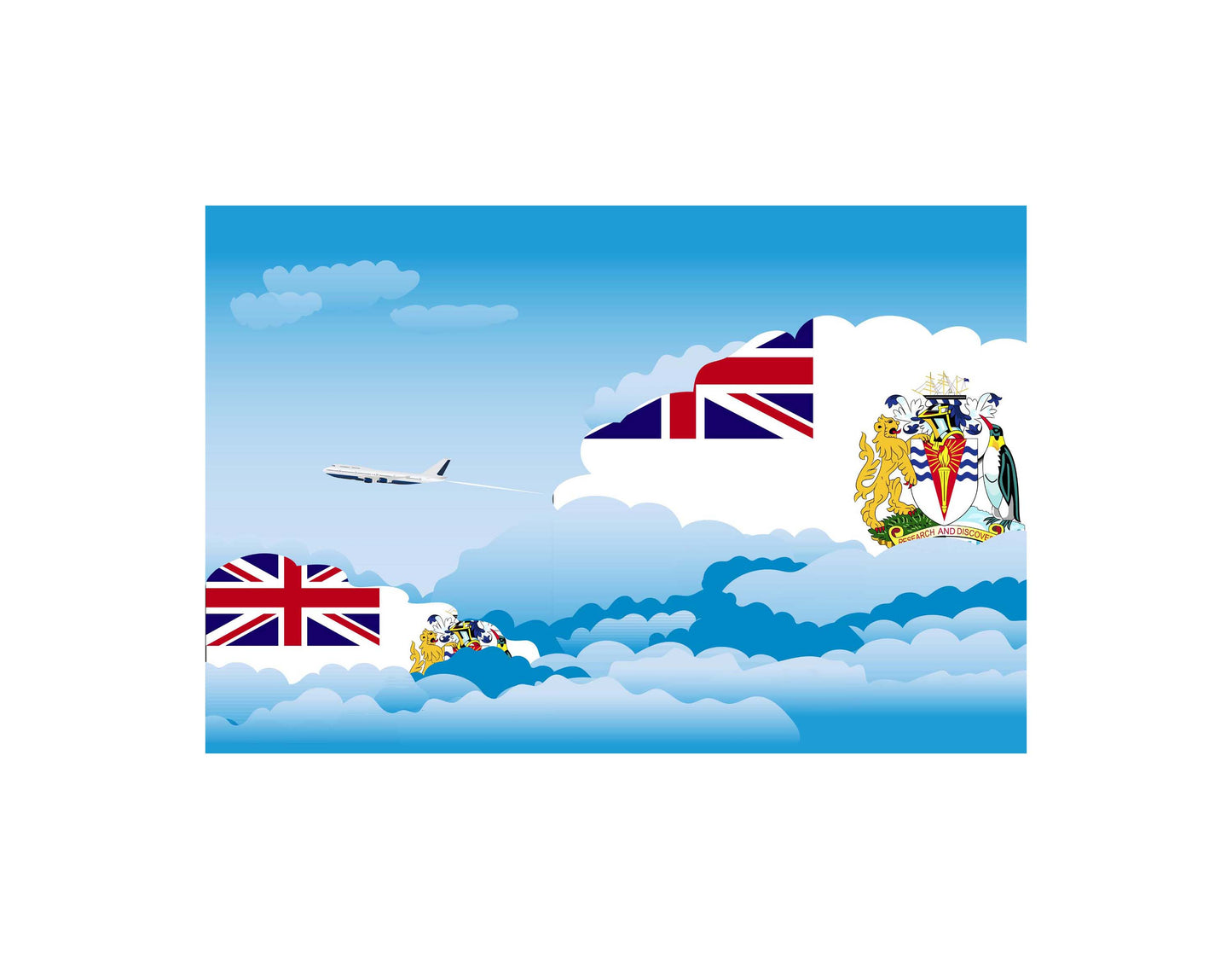 British Antarctic Territory Day Clouds Blanket Throw