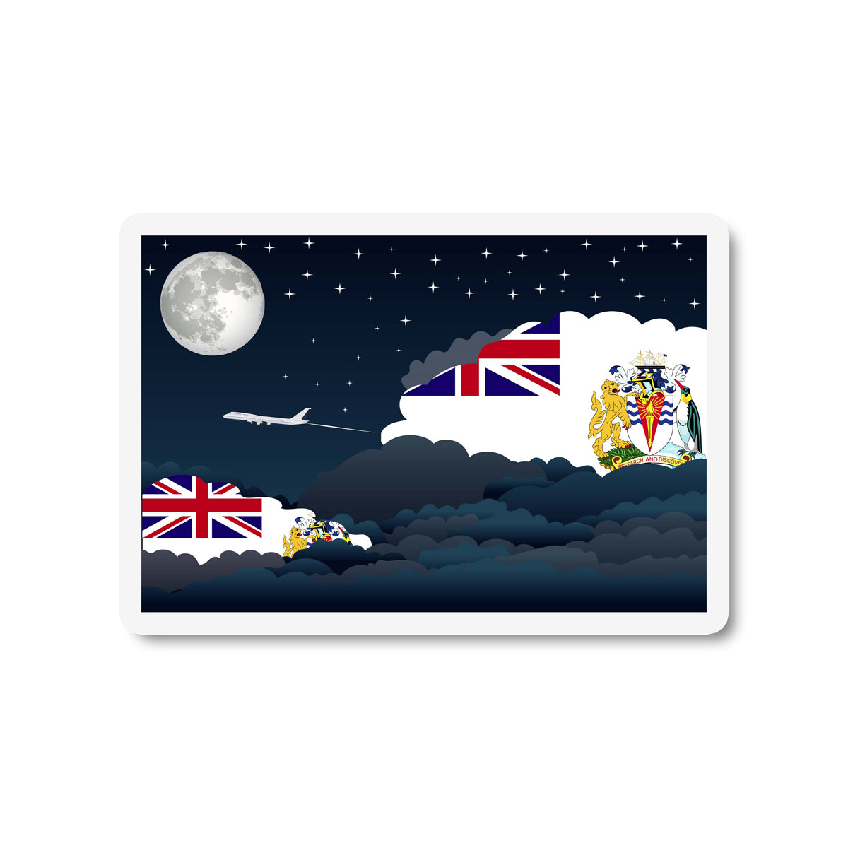 British Antarctic Territory Night Clouds Fridge Magnet