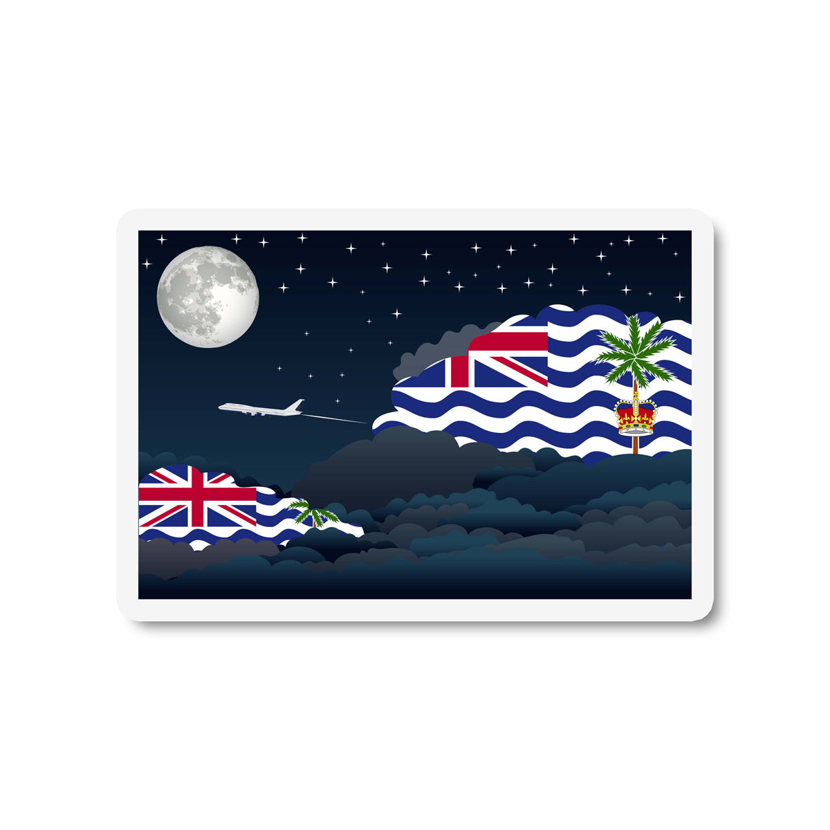 British Indian Ocean Territory Night Clouds Fridge Magnet