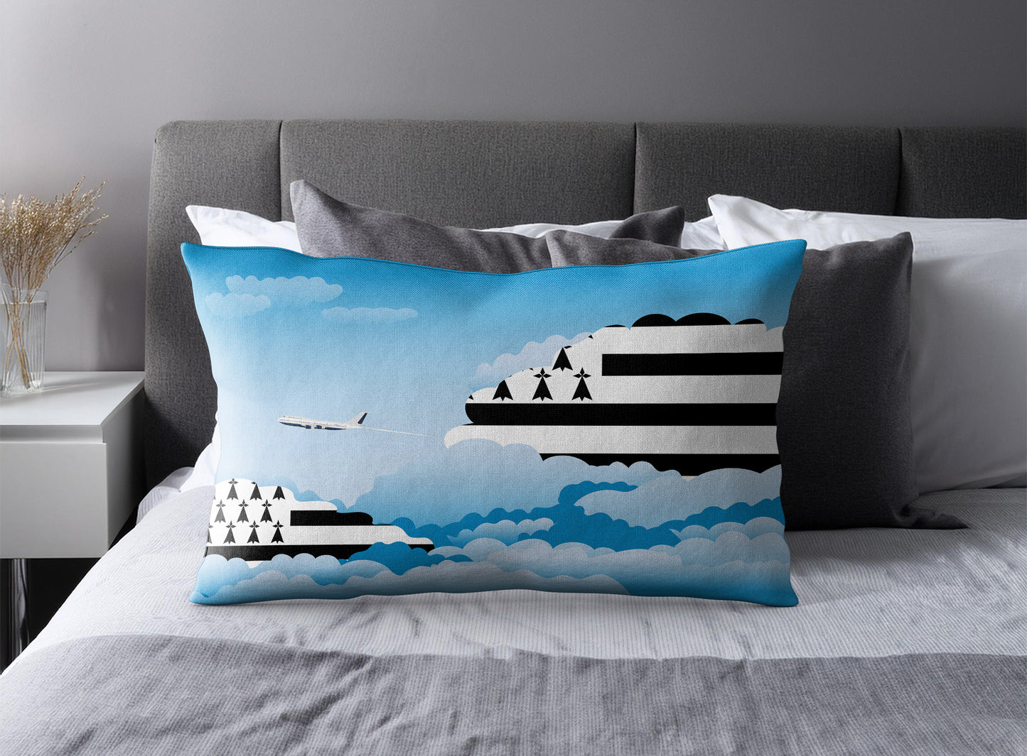 Brittany World Airplane Day Clouds Square & Rectangle Pillow Cases | Aviation Decorative Pillow Covers