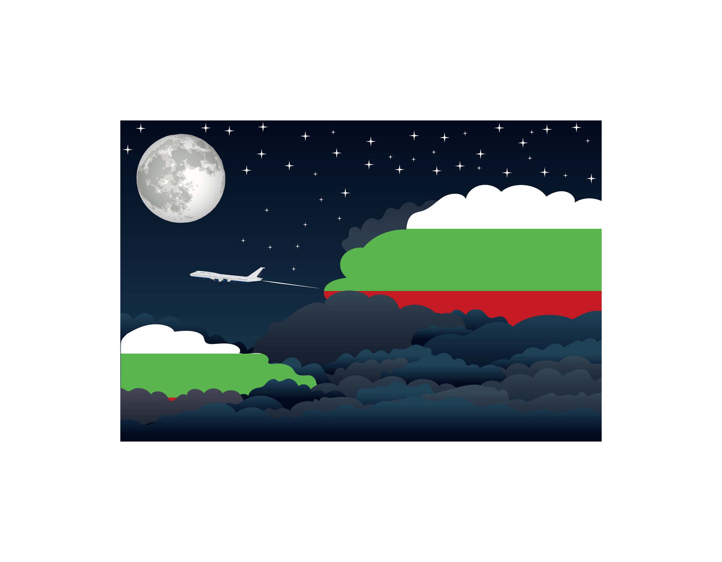 Bulgaria Night Clouds Blanket Throw