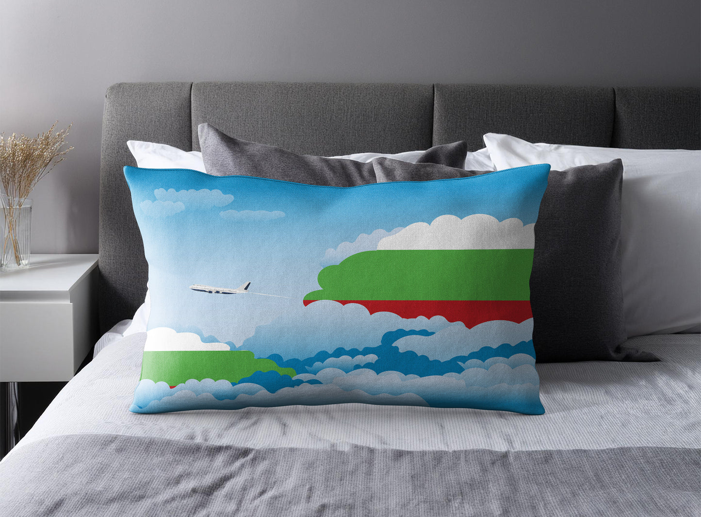 Bulgaria Day Clouds Pillow Case and Pillow Throw