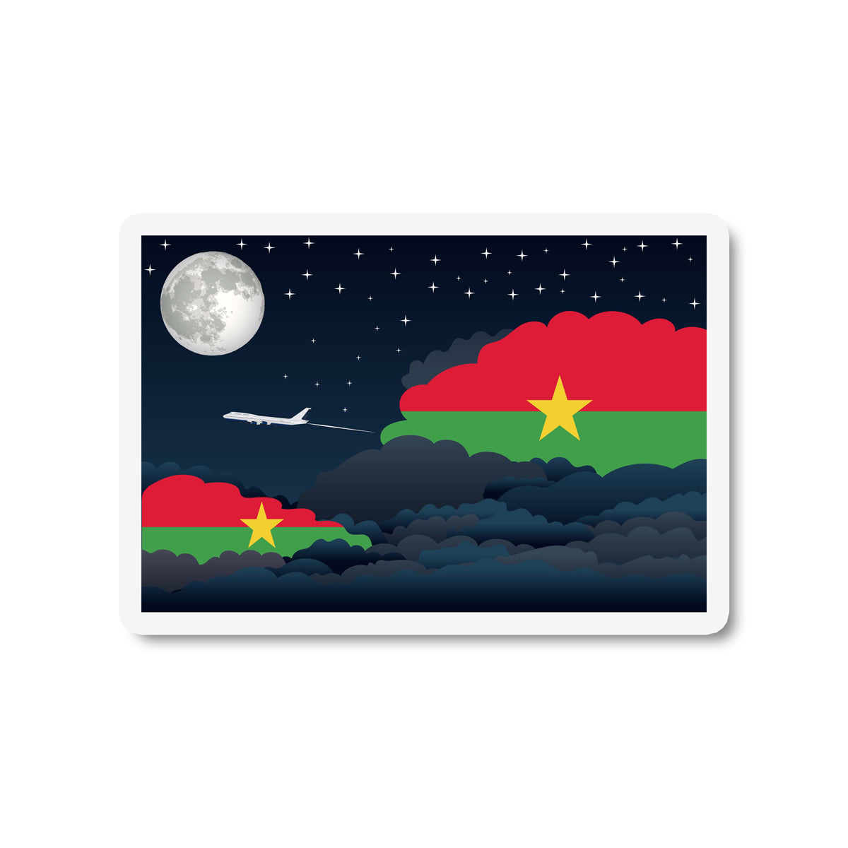 Burkina Faso Night Clouds Fridge Magnet
