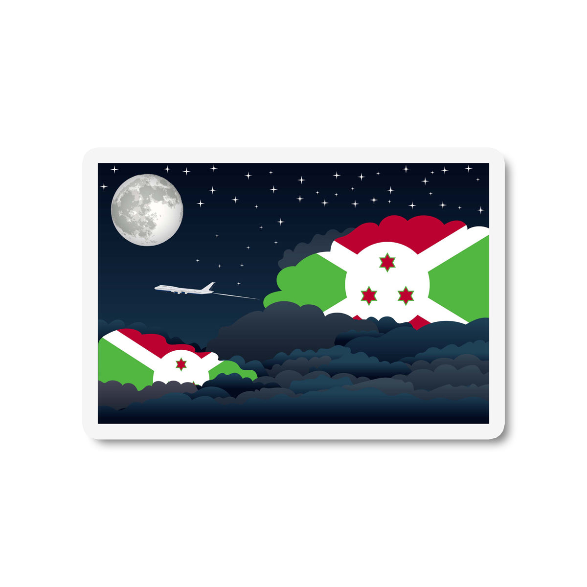Burundi Night Clouds Fridge Magnet
