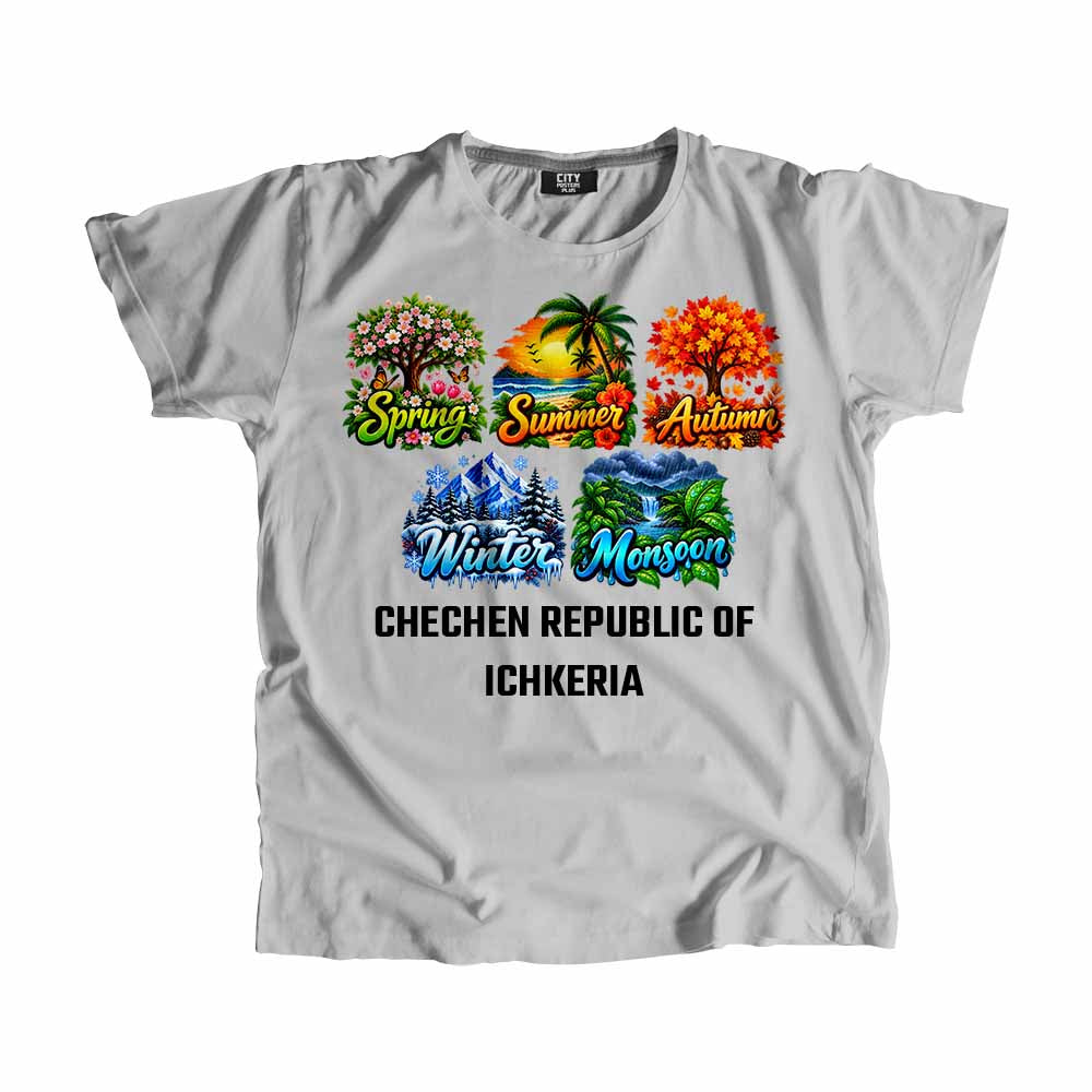 CHECHEN REPUBLIC OF ICHKERIA Seasons Seasons Unisex T-Shirt | City Posters Plus
