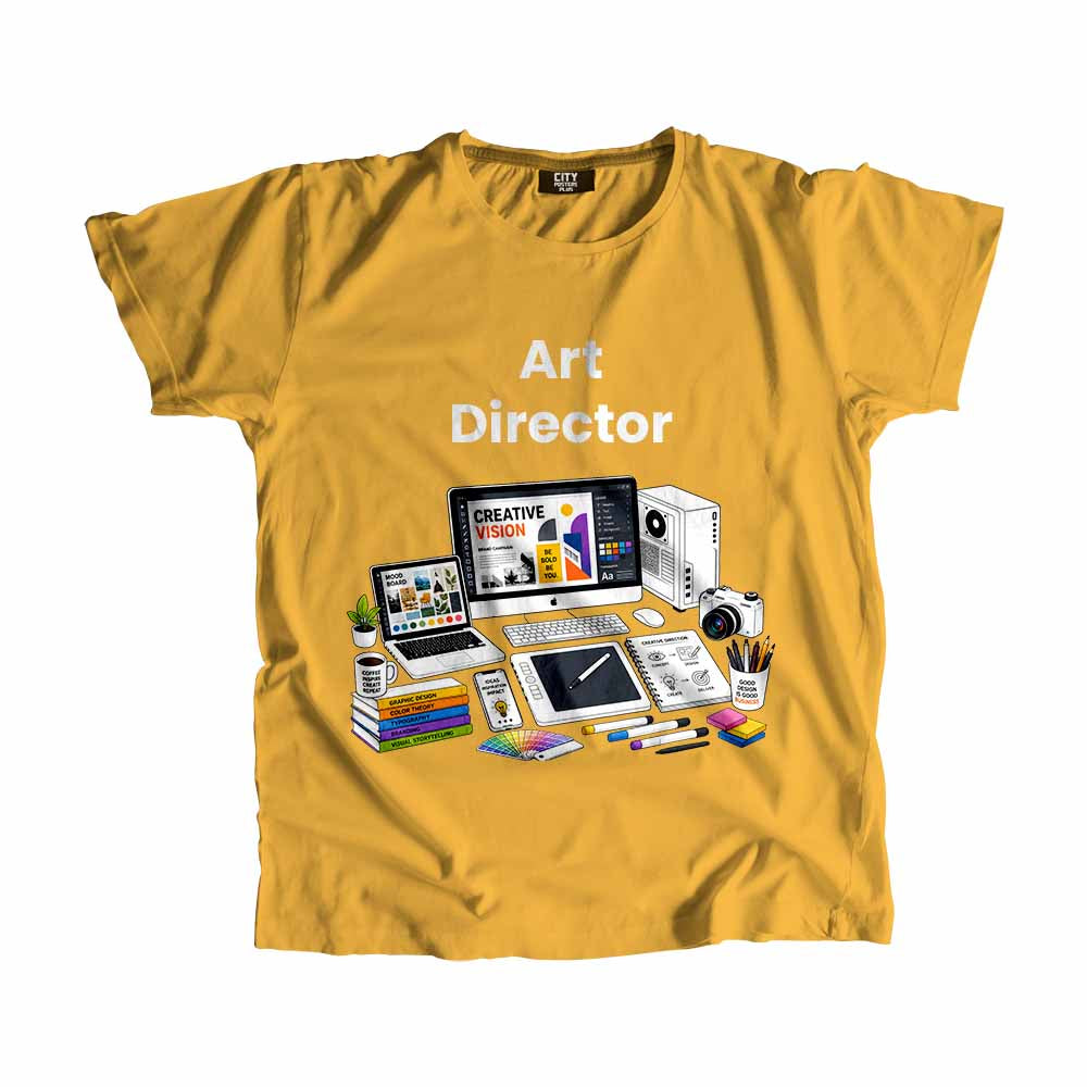 Art Director Men Unisex T-Shirt (Golden Yellow) Technology Unisex T-Shirt | City Posters Plus