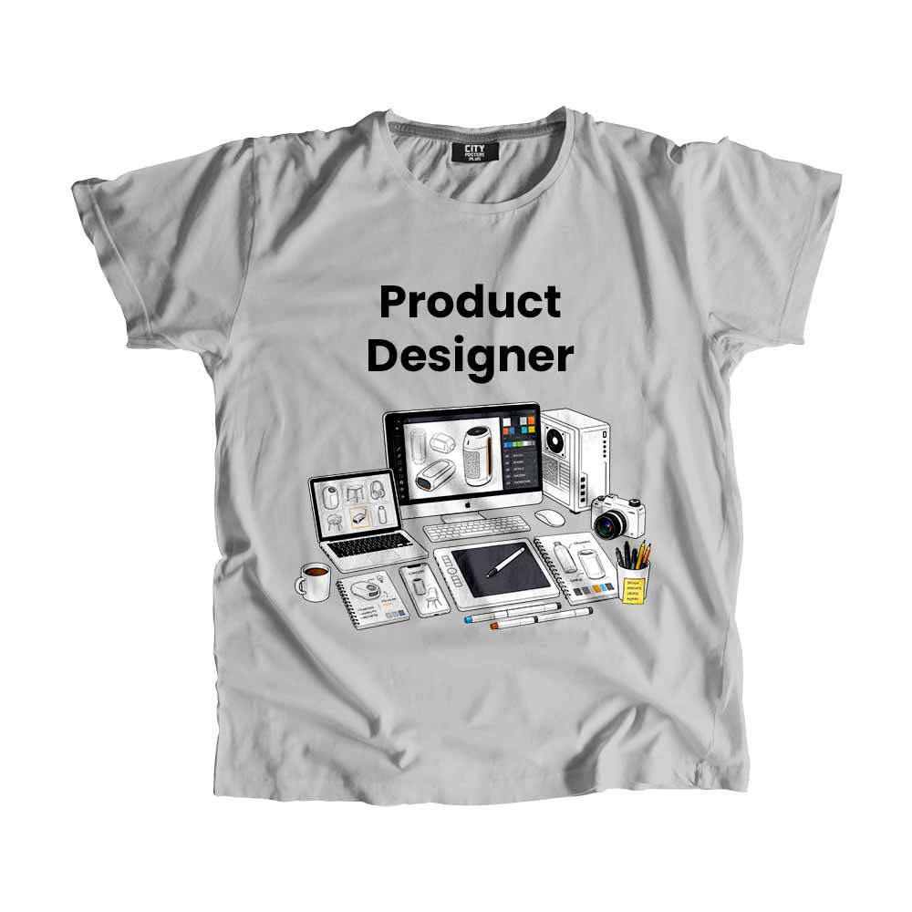 Product Designer Men Unisex T-Shirt (Melange Grey) Technology Unisex T-Shirt | City Posters Plus