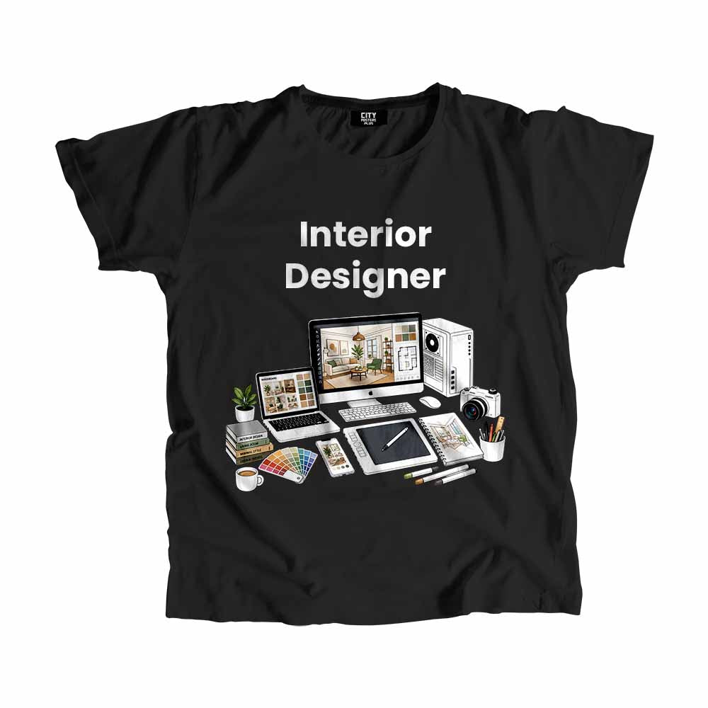 Interior Designer Men Unisex T-Shirt (Black) Technology Unisex T-Shirt | City Posters Plus