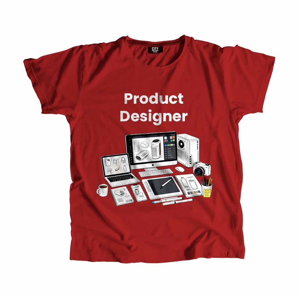 Product Designer Men Unisex T-Shirt (Red) Technology Unisex T-Shirt | City Posters Plus