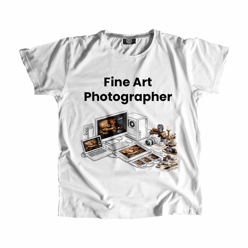 Fine Art Photographer Men Unisex T-Shirt (White) Technology Unisex T-Shirt | City Posters Plus