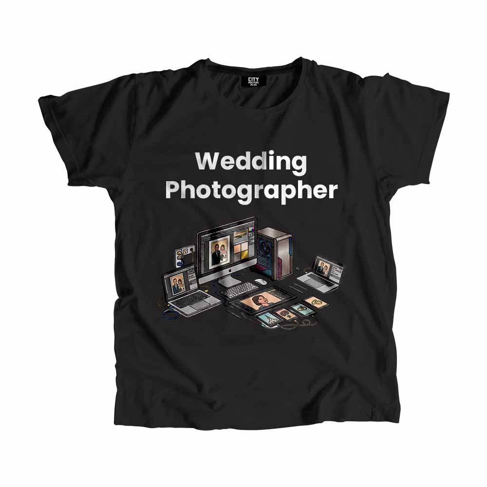 Wedding Photographer Men Unisex T-Shirt (Black) Technology Unisex T-Shirt | City Posters Plus