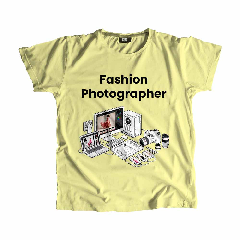 Fashion Photographer Men Unisex T-Shirt (Butter Yellow) Technology Unisex T-Shirt | City Posters Plus