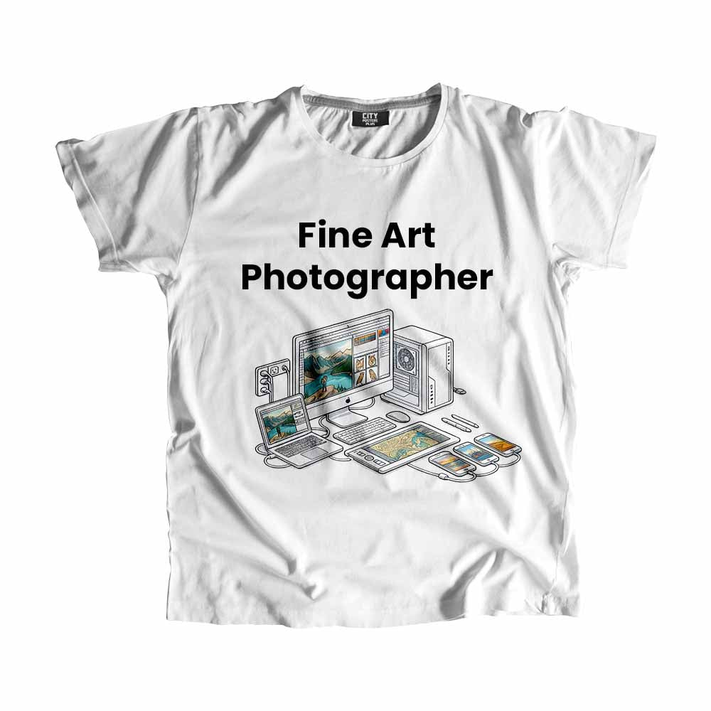 Fine Art Photographer Men Unisex T-Shirt (White) Technology Unisex T-Shirt | City Posters Plus