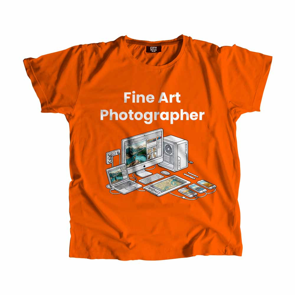 Fine Art Photographer Men Unisex T-Shirt (Orange) Technology Unisex T-Shirt | City Posters Plus