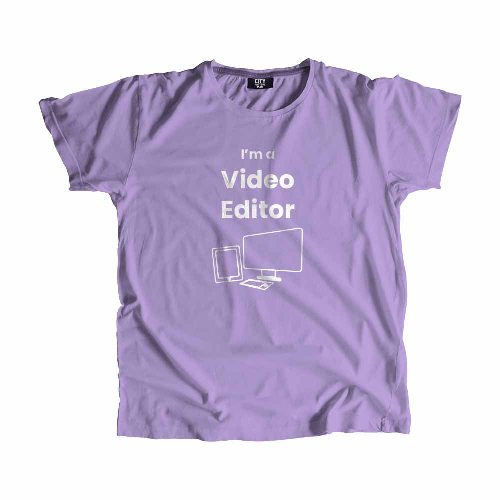 Video Editor Men Unisex T-Shirt (Iris Lavender)