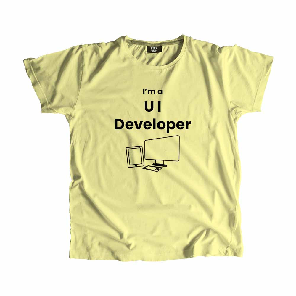 UI Developer Men Unisex T-Shirt (Butter Yellow) Technology Unisex T-Shirt | City Posters Plus