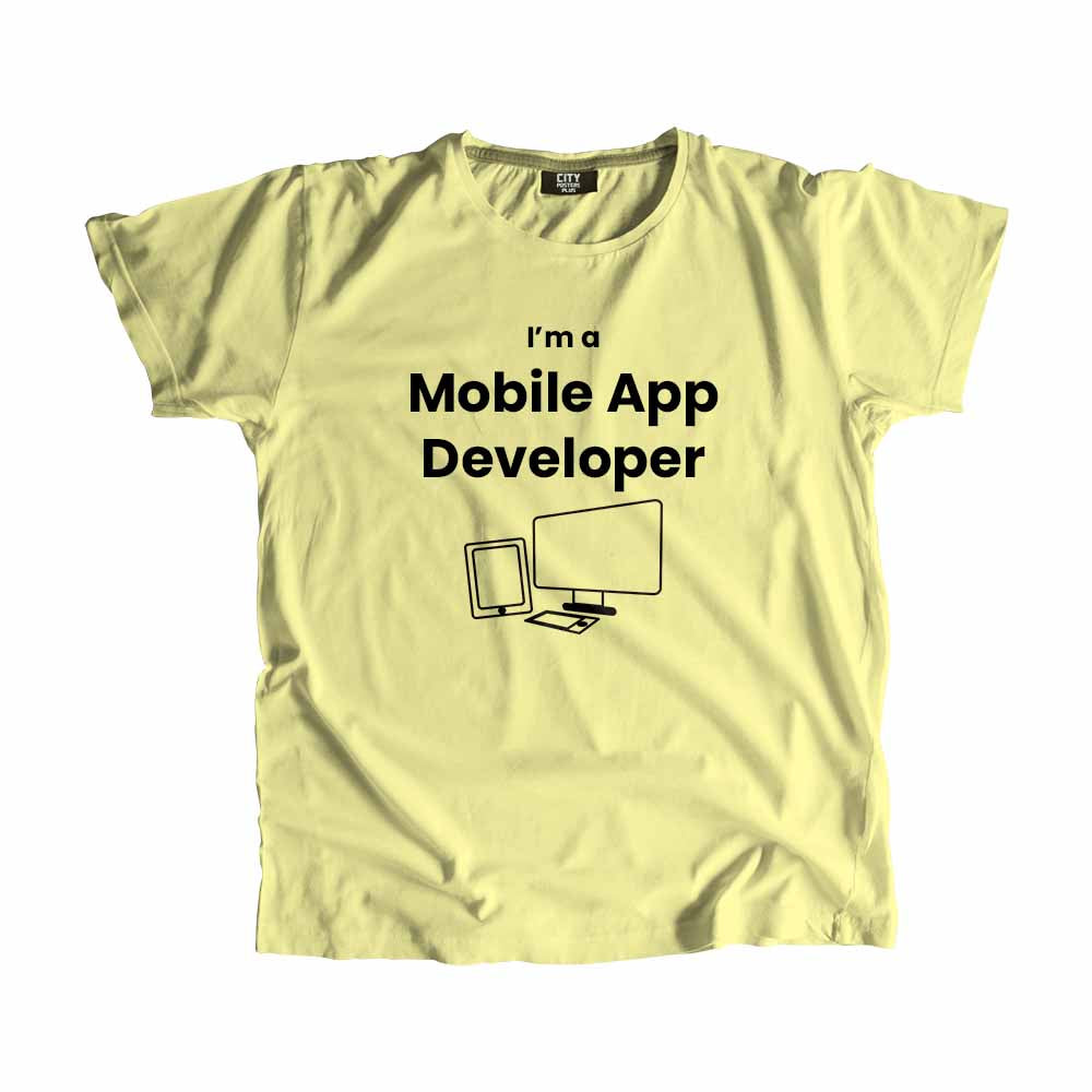 Mobile App Developer Men Unisex T-Shirt (Butter Yellow)