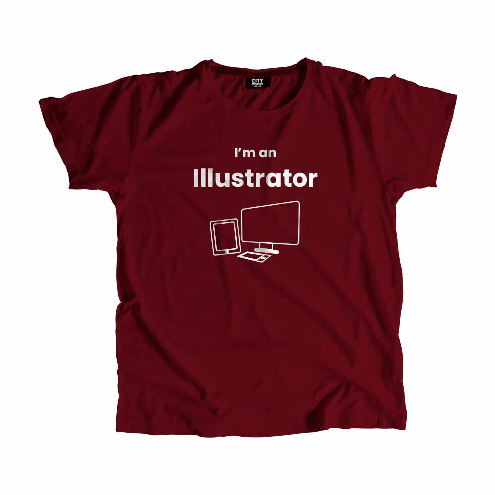 Illustrator Men Unisex T-Shirt (Maroon)