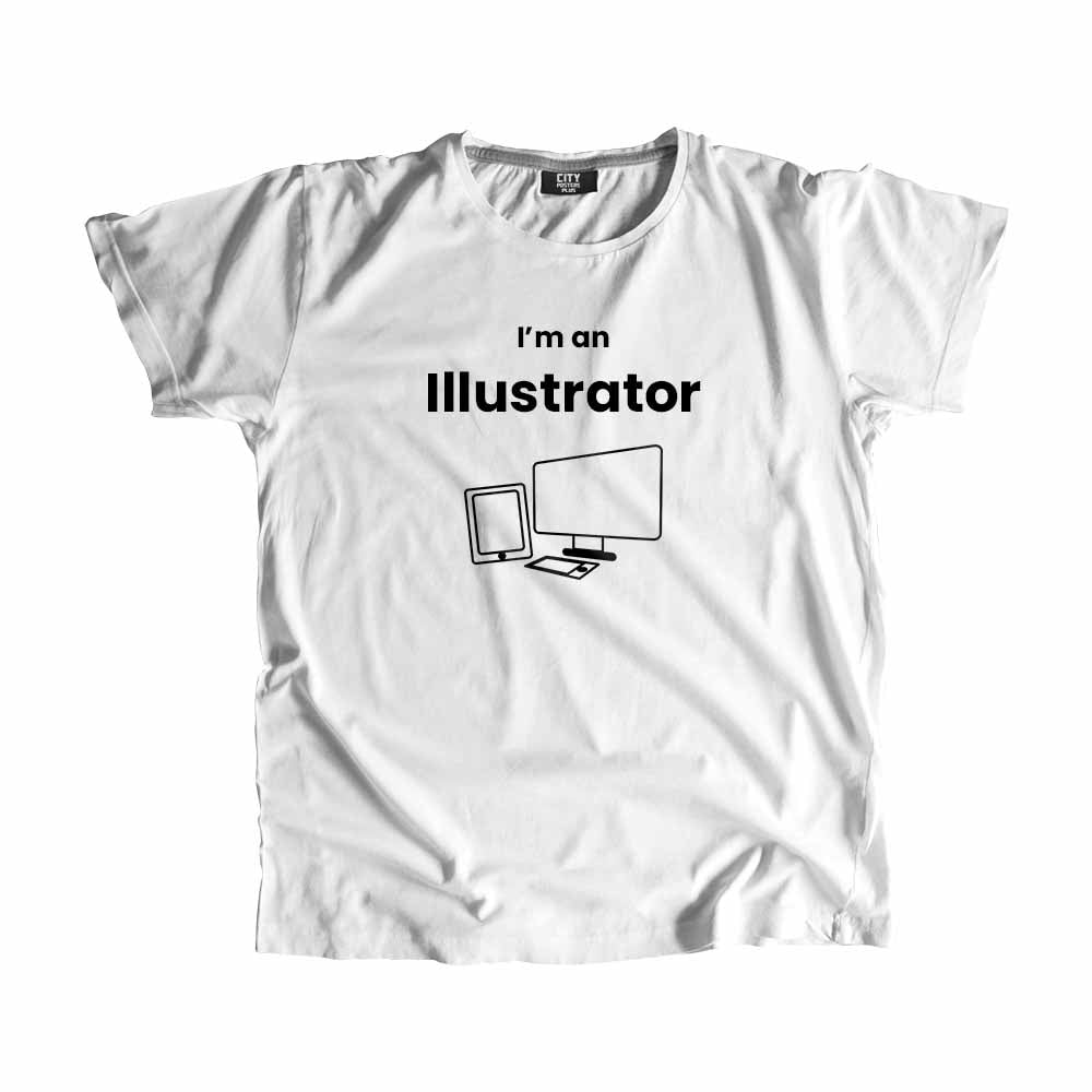 Illustrator Men Unisex T-Shirt (White) Technology Unisex T-Shirt | City Posters Plus