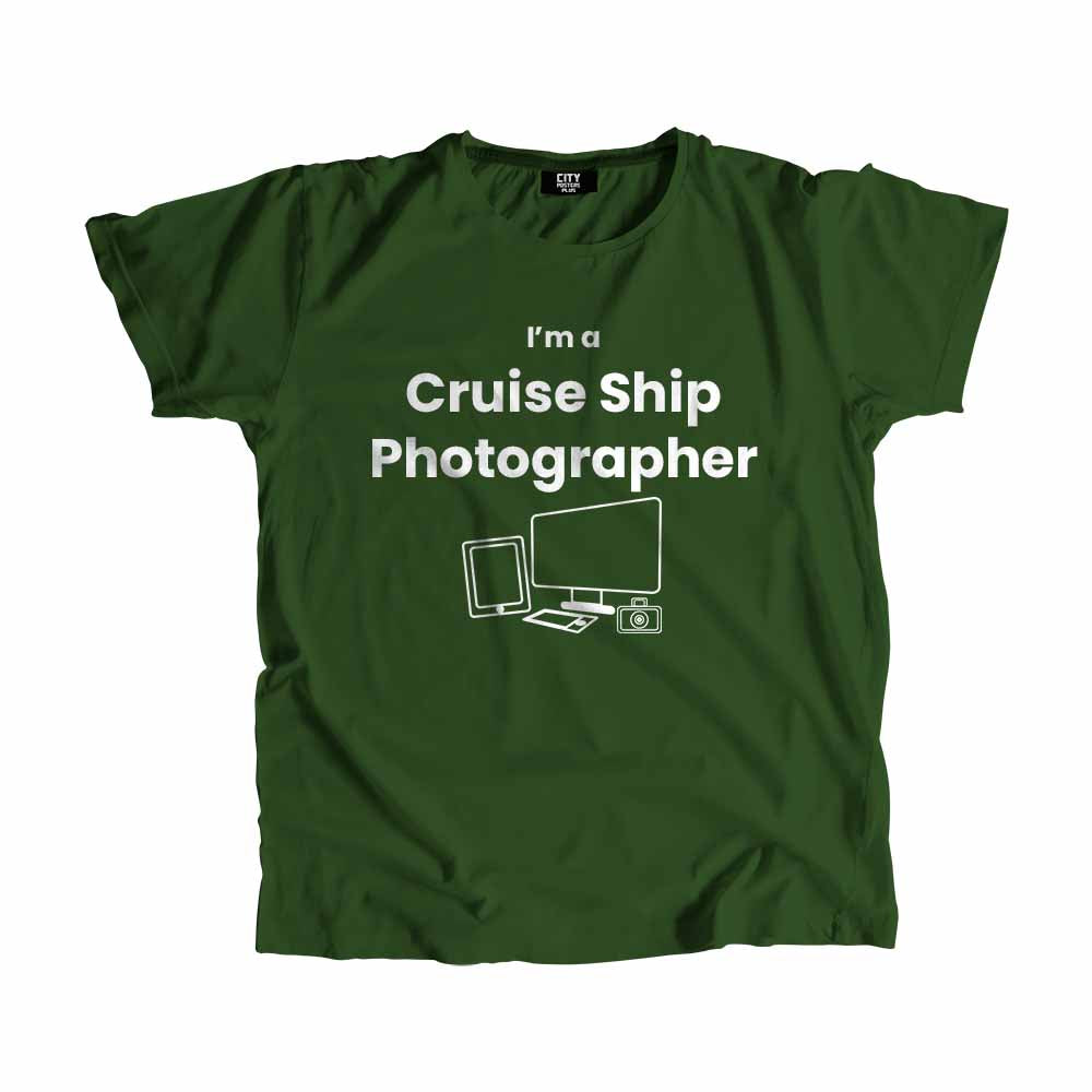 Cruise Ship Photographer Men Unisex T-Shirt (Olive Green)