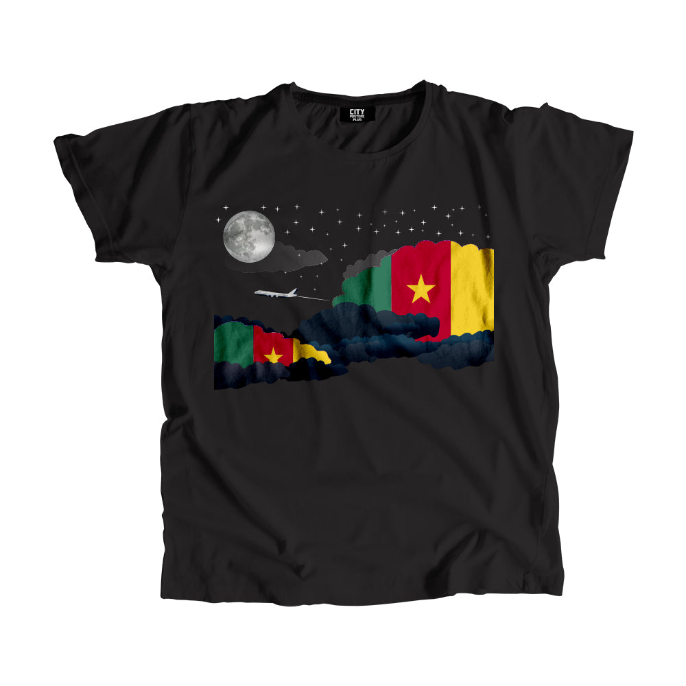 Cameroon Night Clouds Airplane Airport Flight Men Unisex T-Shirt Night Clouds Airplane Airport Flight T-Shirt