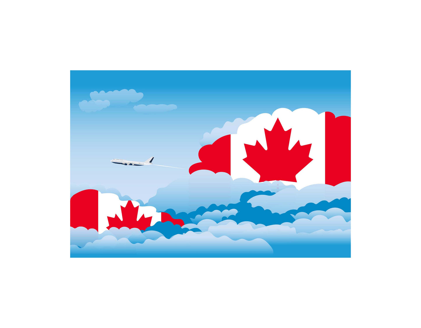Canada Day Clouds Blanket Throw
