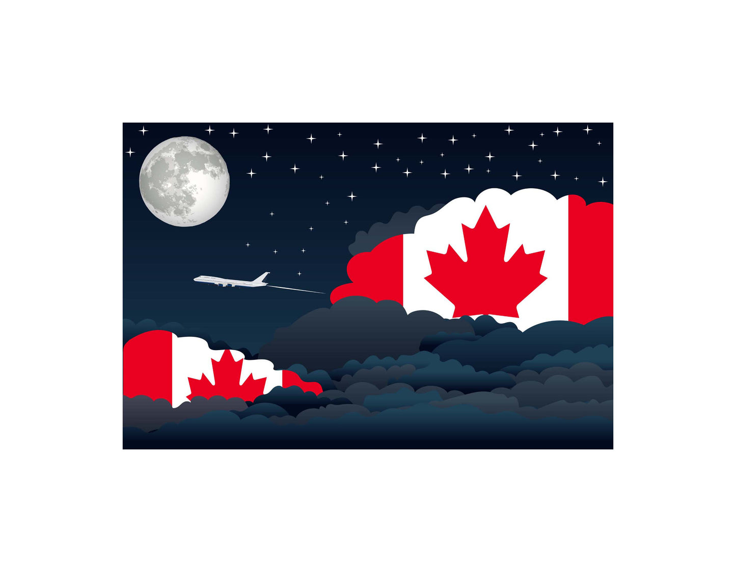 Canada Night Clouds Blankets & Throws | Premium Soft Blankets | City Posters Plus