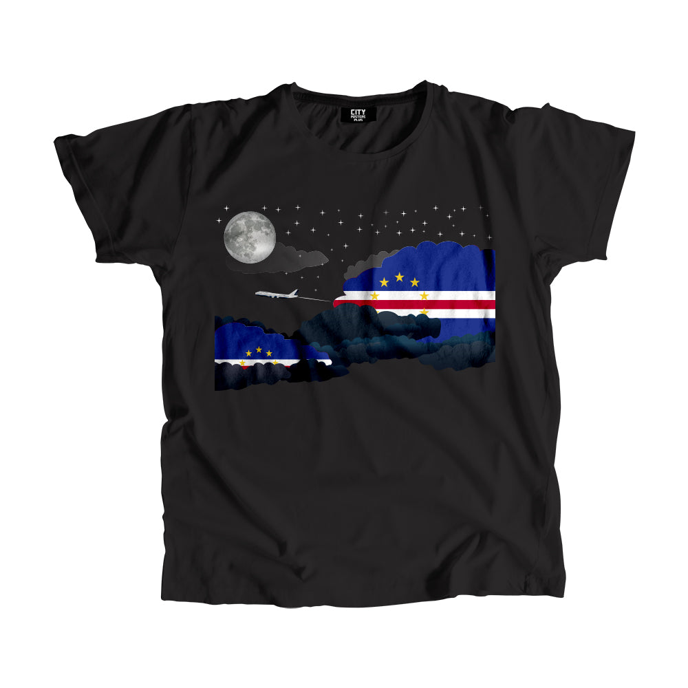 Cape Verde Night Clouds Airplane Airport Flight Men Unisex T-Shirt Night Clouds Airplane Airport Flight T-Shirt