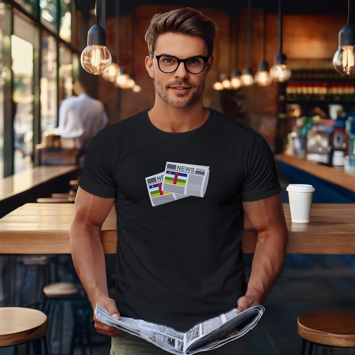 Central African Republic Newspapers Men Unisex T-Shirt Newspapers T-Shirt | Vintage Press Unisex Tee