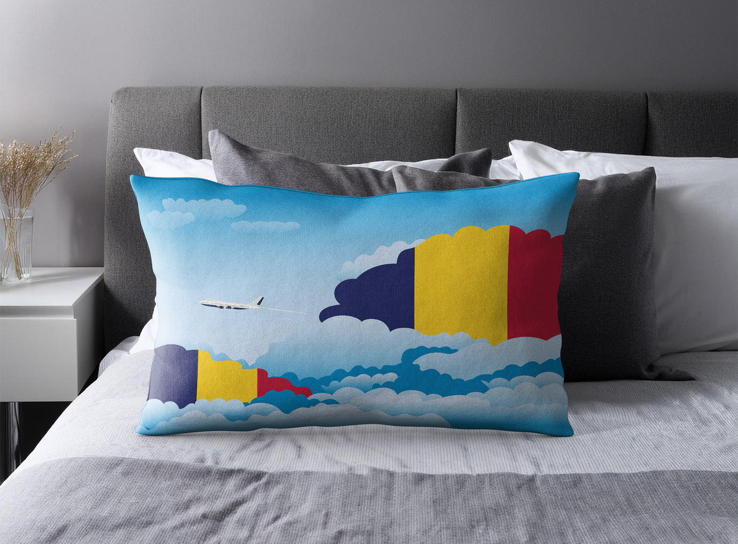 Chad World Airplane Day Clouds Square & Rectangle Pillow Cases | Aviation Decorative Pillow Covers