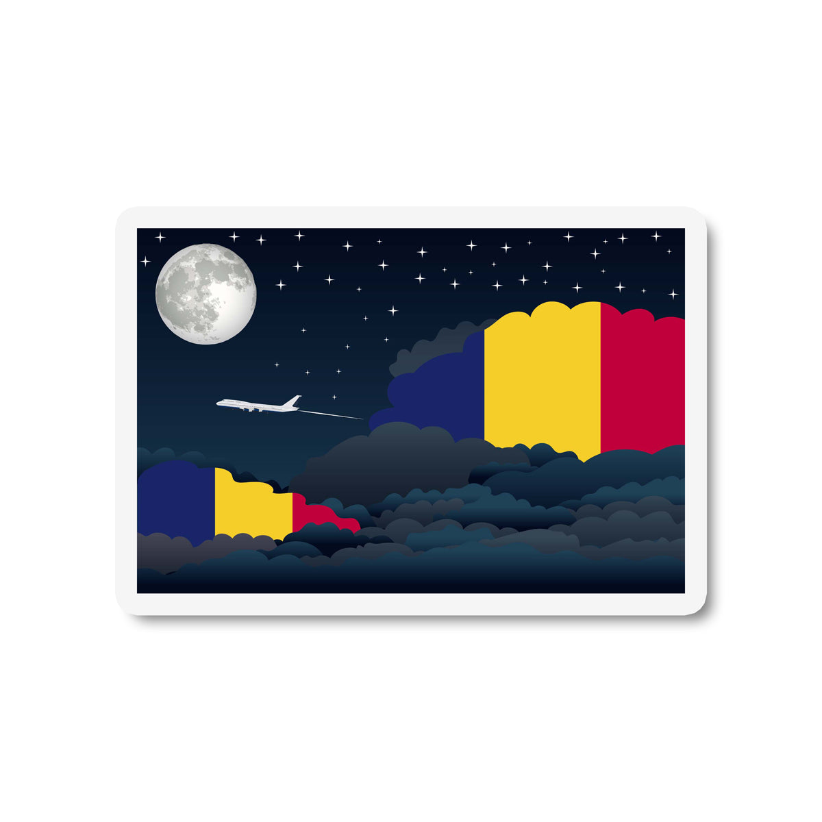 Chad Night Clouds Fridge Magnet